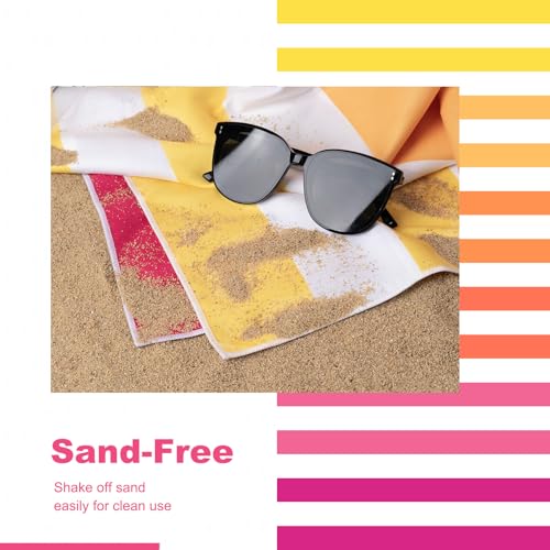 Microfiber Beach Towel Sand (I-set (4)-gradient Colors / Extra Large(67x35"))