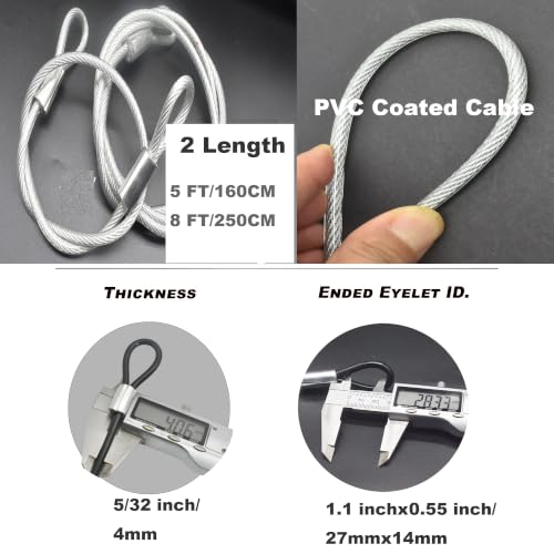 8FT 4mm Stainless Steel Security Cable Lock (Clear / 4mm-8ft(1pcs))