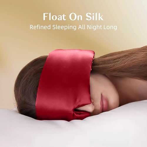 Silk Sleep Mask for Women and Men (Red)