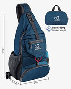 Packable Sling Backpack Lightweight Crossbody Bag Travel Daypack (Blue)