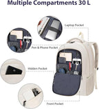 Beige Laptop Backpack for Women (Beige / 17 Inch)