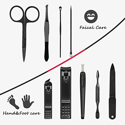 Manicure Set 9 in 1 Stainless Steel (Red-big Nail Clipper)