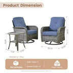 Patio Furniture Set (3 PCS Rocking Bistro Set / Deni Blue)