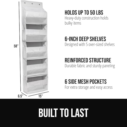 Over The Door Organizer Storage (White / 5 Shelf)