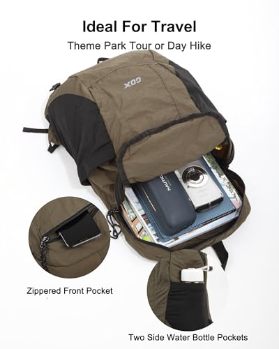 Foldable 20l Backpack For Travel Lightweight Hiking Packable Daypack for Men Travel Camping Outdoor Bag Women (Jasper)