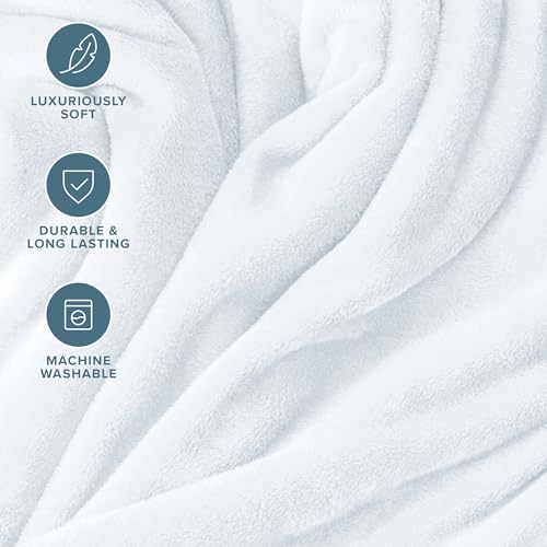 Fleece Blanket Luxury Microplush (Full/Queen / 01 - White)