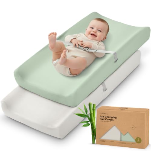 2 Pack Baby Changing Pad Cover for Girl (Sage)