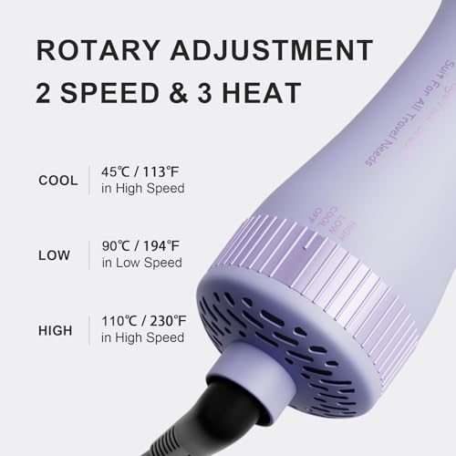 Dual Voltage Hair Dryer Brush 110 (50mm Oval / Purple)