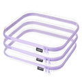 Clear Hard Shell Zipper Cases (Purple / 3 Pack(L))