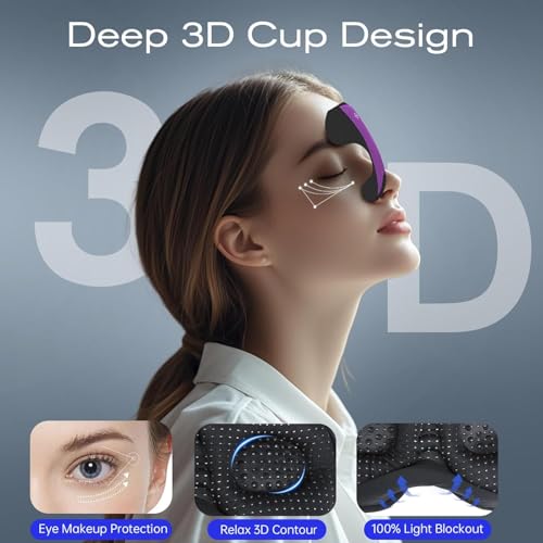 Sleep Mask with Bluetooth 5.4 Headphones (Purple)