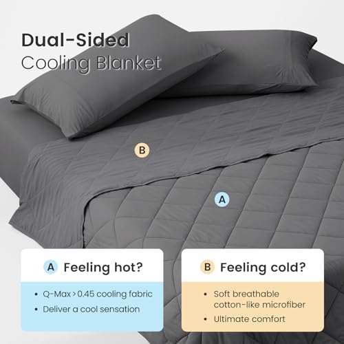 Cooling Blanket for Hot Sleepers King Size (Charcoal Grey / King (108" x 90"))