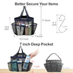 Mesh Shower Caddy Portable with Drawstring (Dark Blue with Drawstring)