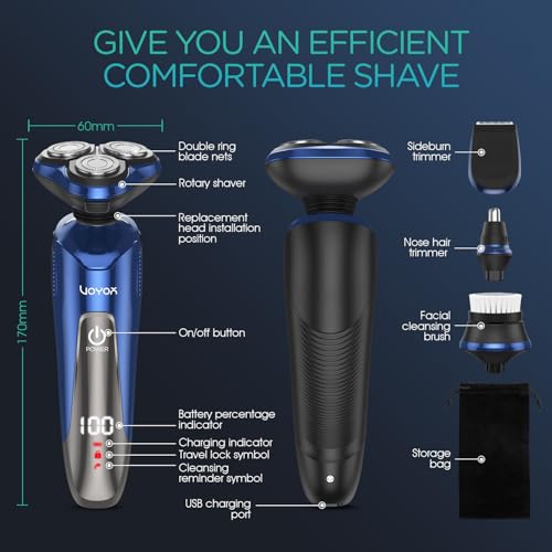 Electric Razor for Men Wet & Dry (Blue)