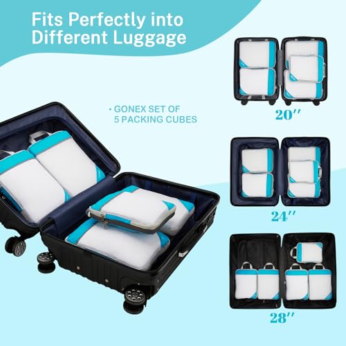 Compression Packing Cubes (Set of 5 / 5-Blue)
