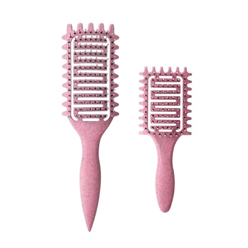 Curl Defining Brush for Curly Hair (2Pcs Pink)