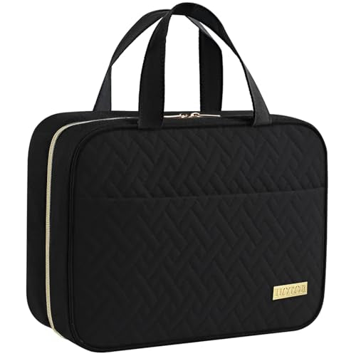 Hanging Travel Toiletry Bag Women Men Essentials Black (Black / Large)