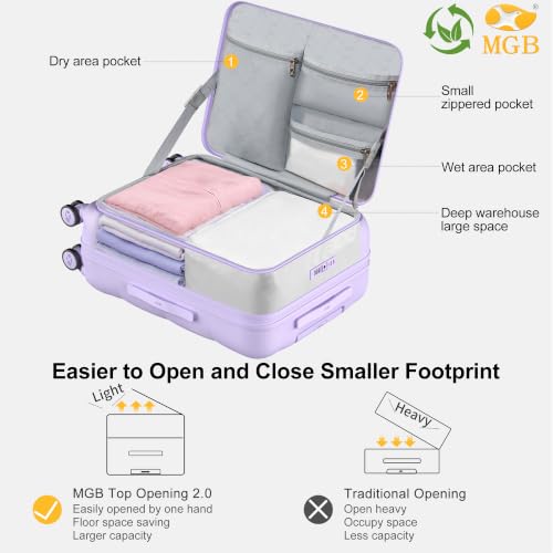 26 Inch Large Expandable Checked Luggage Hard Shell Suitcase (26 inch / Purple)
