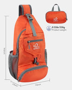 Packable Small Crossbody Sling Backpack Shoulder Chest Bag Daypack for Hiking Traveling (Orange)