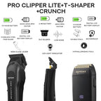 3-in-1 Pro Clipper Lite, T-Shaper & Crunch Shaver Kit (Black Bundle)