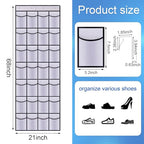 28 Mesh Pockets Hanging Over the Door Shoe Organizer (White / 68"x22")