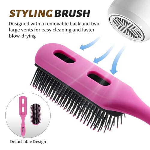 4Pcs Detangling Brush Set for Women (Pink)