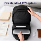Laptop Backpack for Work (Black Green / 17 Inch)