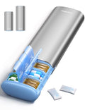 Large Metal AM PM Pill Organizer 7 Day (Gray / Large - 26% More Capacity)
