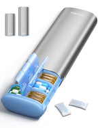 Large Metal AM PM Pill Organizer 7 Day (Gray / Large - 26% More Capacity)