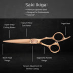 Ikigai Rose Gold 6" Hair Cutting Scissors (Hair Cutting Scissors)