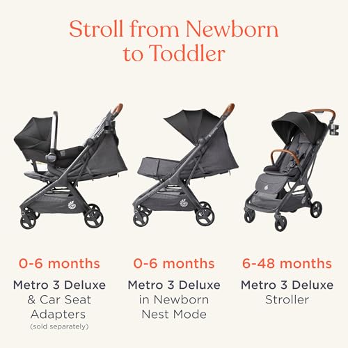 Metro 3 Deluxe Baby Stroller for Newborns (Metro 3 Deluxe / Camel)