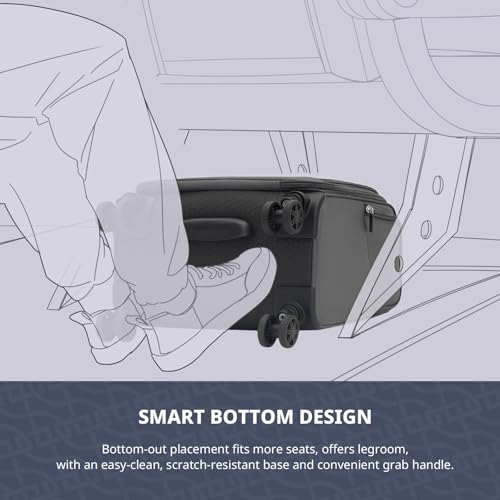 Underseat Carry On Luggage with Wheels (Grey / 14.5-Inch Plus Underseat)