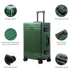 All Aluminum Magnesium 24inch Luggage (green / 24 inch)