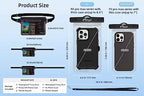 Waterproof Cell Phone Bag (2 * phone cases(black) + 2 * fanny packs(clear) / REGULAR SETS)
