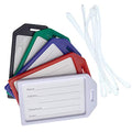 Bulk 50 Pack Premium Rigid Airline Luggage Tag Holders with 6" Worm Loops (50 Pack / Assorted Colors)