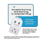 Israel Palestine Travel Adapter Plug with Dual USB (Snow white)