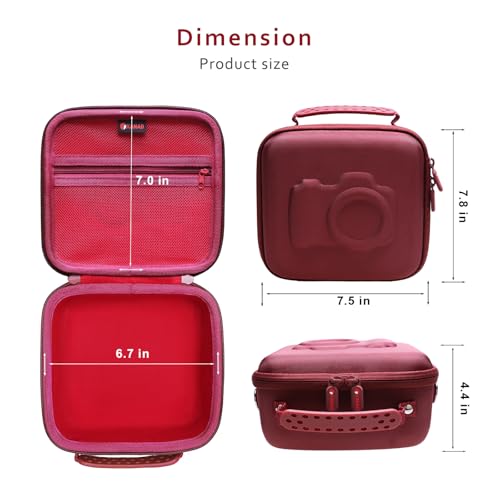 Hard Case for Canon EOS Rebel T7 (Wine Red)
