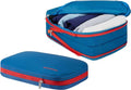 BeeNesting Compression Packing Cubes 2 set for travel carry on Small Luggage Organizer Bags with Double (Blue Red / 2 Pack(9L+9L))