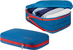 BeeNesting Compression Packing Cubes 2 set for travel carry on Small Luggage Organizer Bags with Double (Blue Red / 2 Pack(9L+9L))