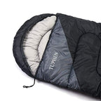Camping Sleeping Bag for Adults Kids ((15-50°F) Black)