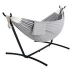 Lazy Daze Portable Hammock with Stand (Black Frame- Light Gray)