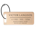 Personalized Luggage Tags for Suitcases (Grace Rectangle-rosegold)