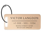 Personalized Luggage Tags for Suitcases (Grace Rectangle-rosegold)