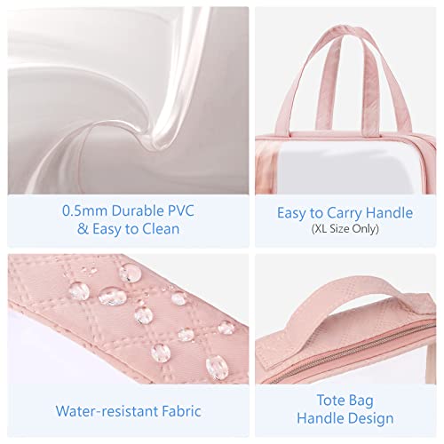 Clear Makeup Bag Travel (05 Active Rose Pink / Full Vacation (Mixed Sizes))