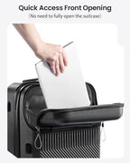 20 Inch Top Opening Carry On Luggage With Wheels (Wine Red)