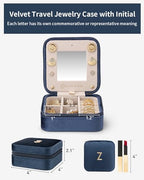 Teacher Appreciation Jewelry Travel Case for Women (Dark Blue / Letter Z)