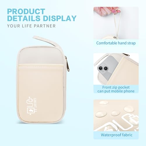 Portable Electronic Organizer Case (D-Double Beige S / Double Layer-S)