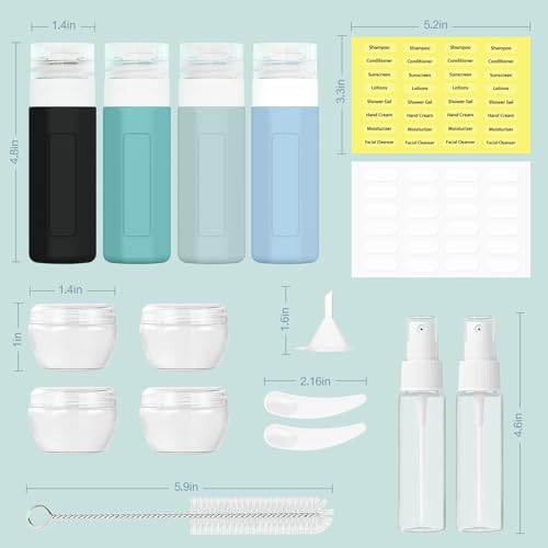 Travel Bottles for Toiletries 3oz (17Pack / Gray)