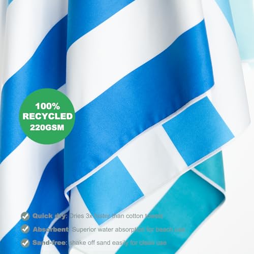 Microfiber Beach Towel Sand (Q-endless River / Extra Large(67x35"))
