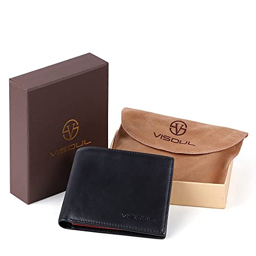 Mens Wallet with 2 ID Windows (Black and Burgundy)