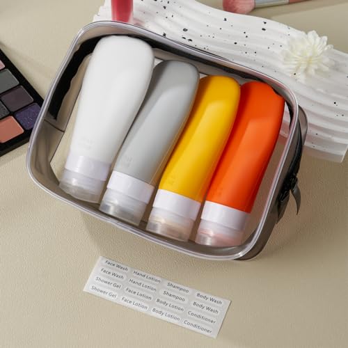 Travel Bottles for Toiletries (Orange 3oz / 3 Ounce)